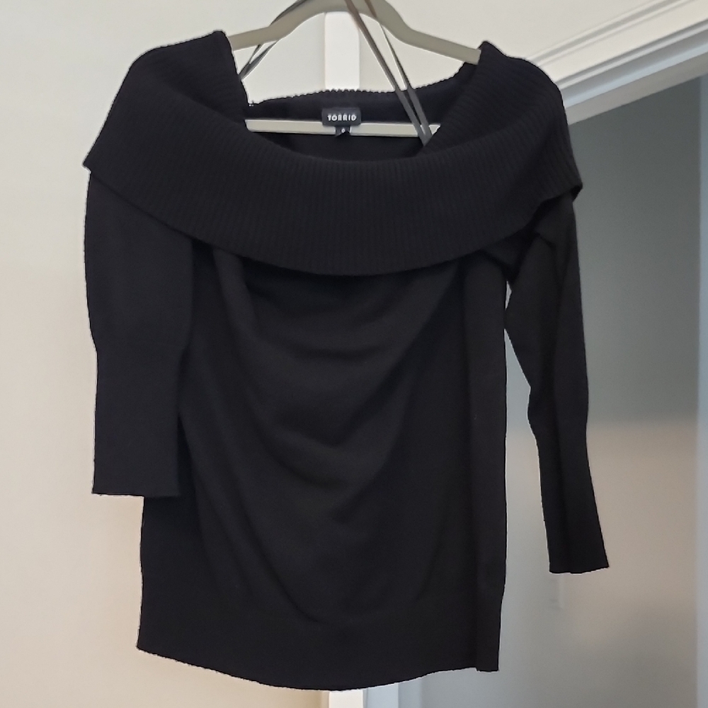 Torrid Elegant Black Off-Shoulder Sweater